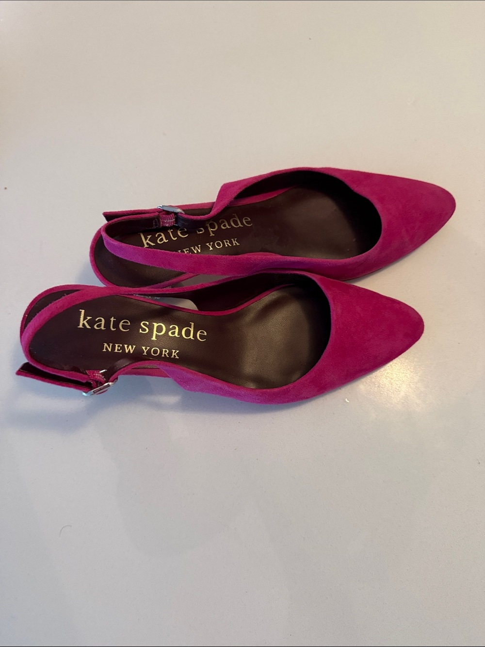 kate spade Fuchsia Slingback Pumps with Crystal Sphere Heels - Picture 2 of 4